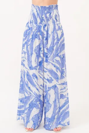 Abstract Print Wide Leg Pant
