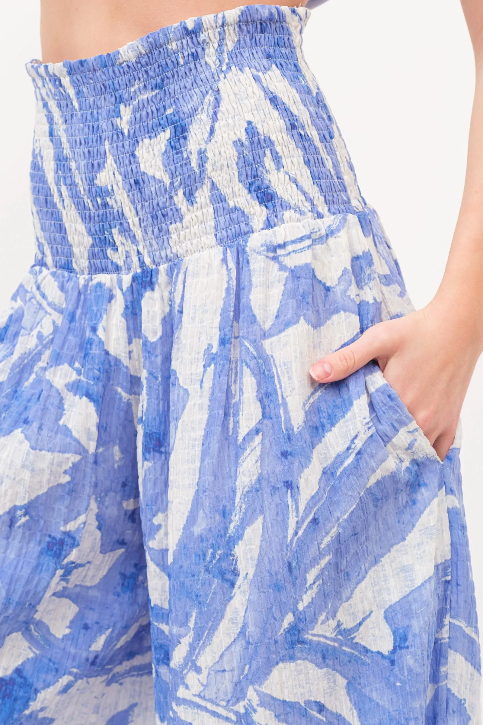 Abstract Print Wide Leg Pant