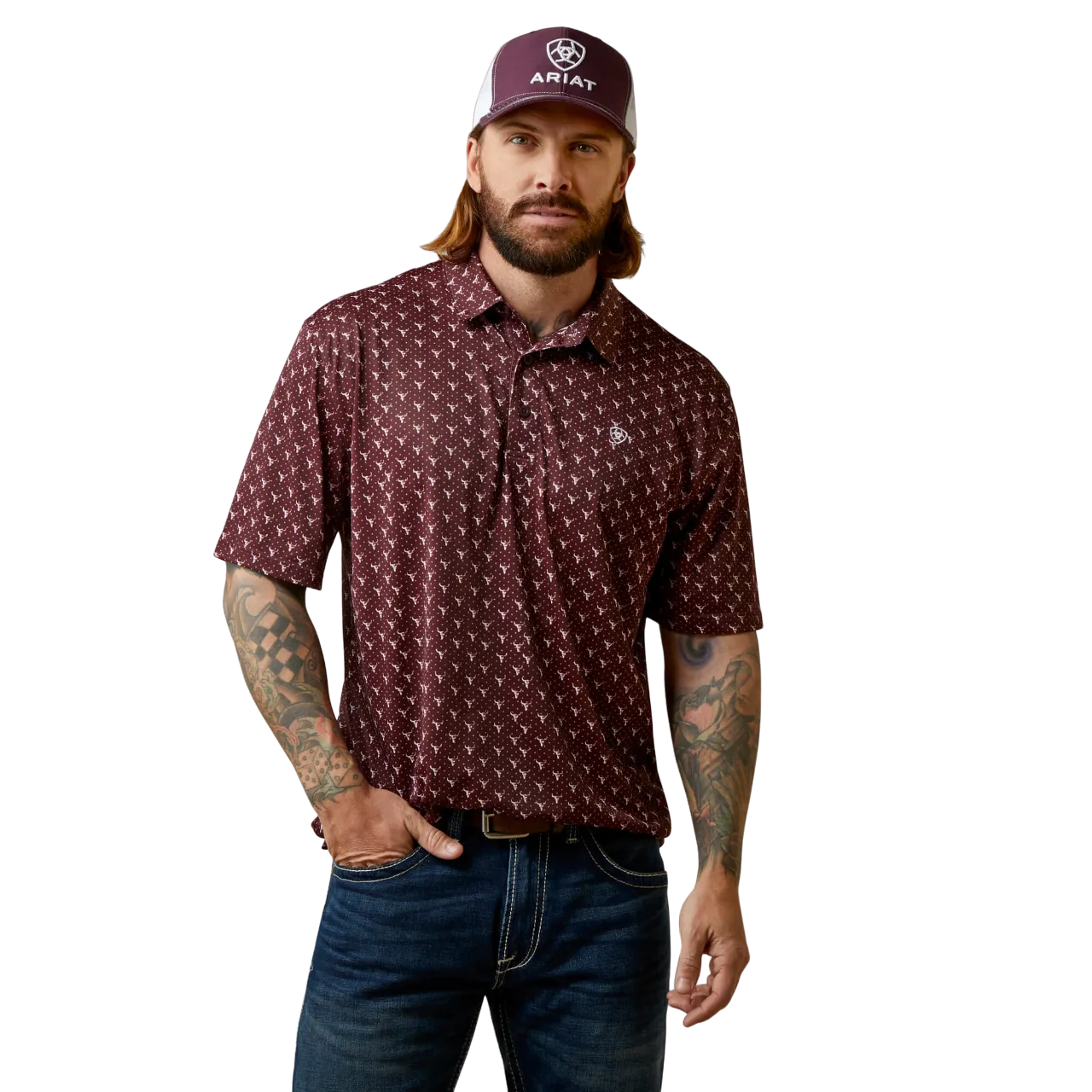 Ariat Men's Malbec All Over Print Polo