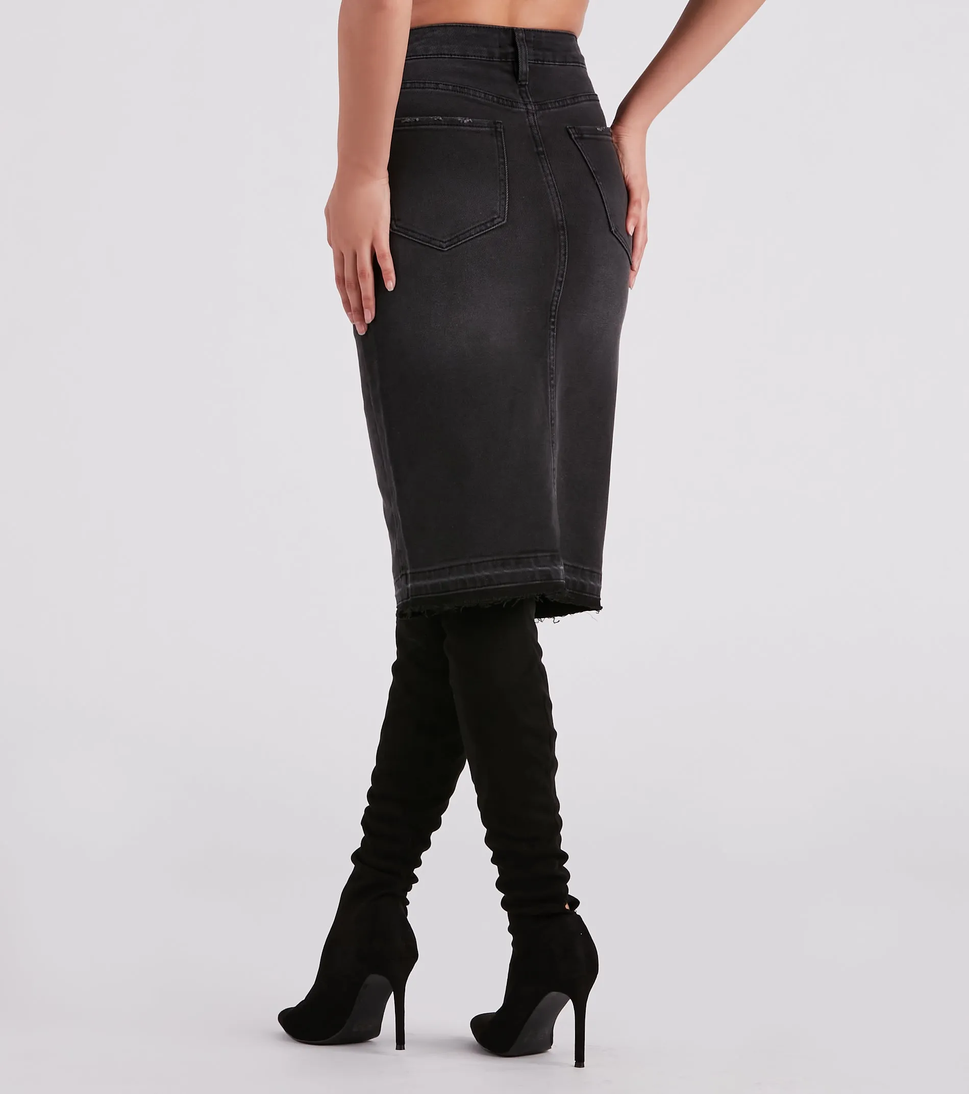 Ayla Midi Slit Skirt By Windsor Denim