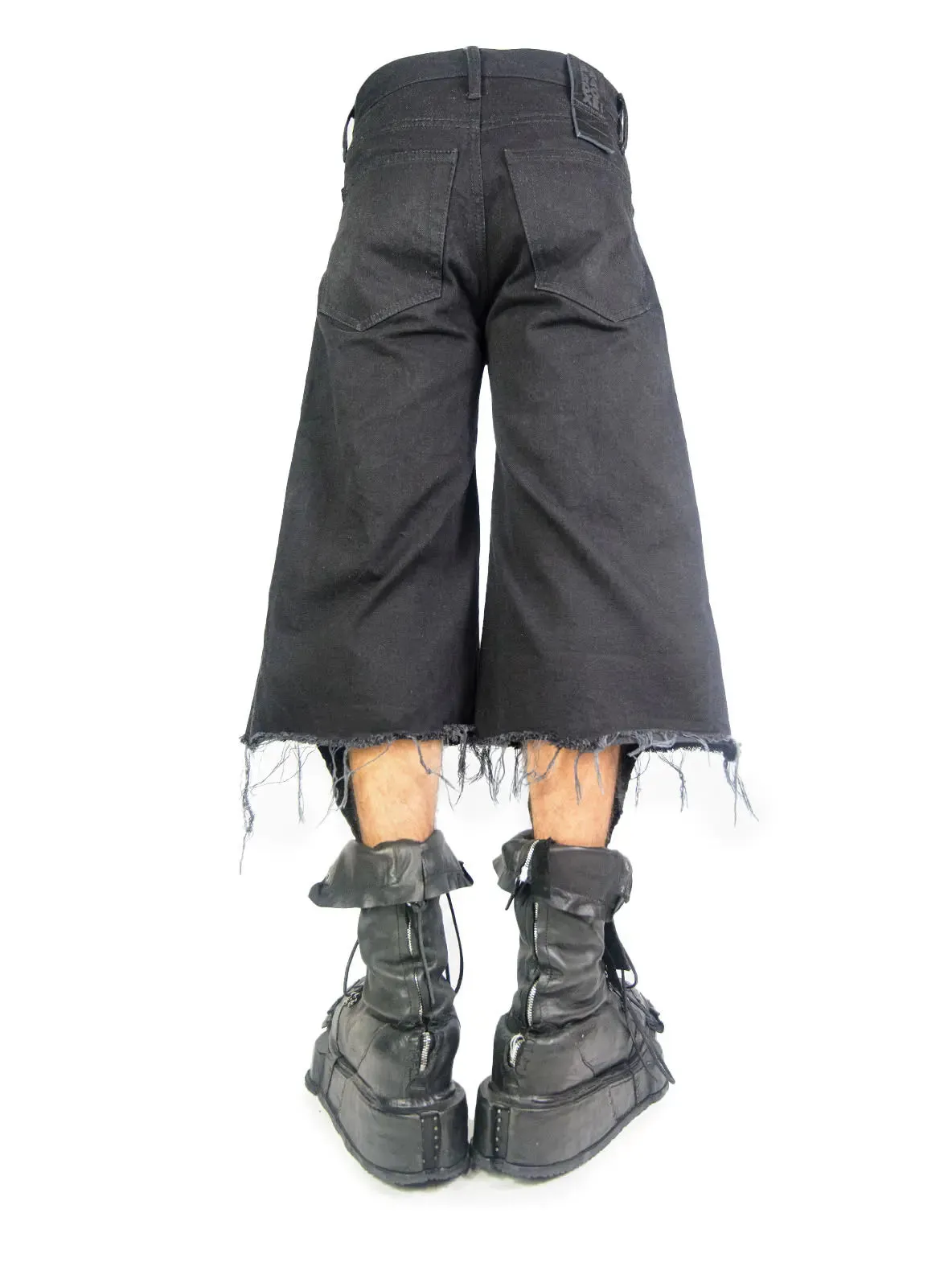 BLACK DENIM SHORTS