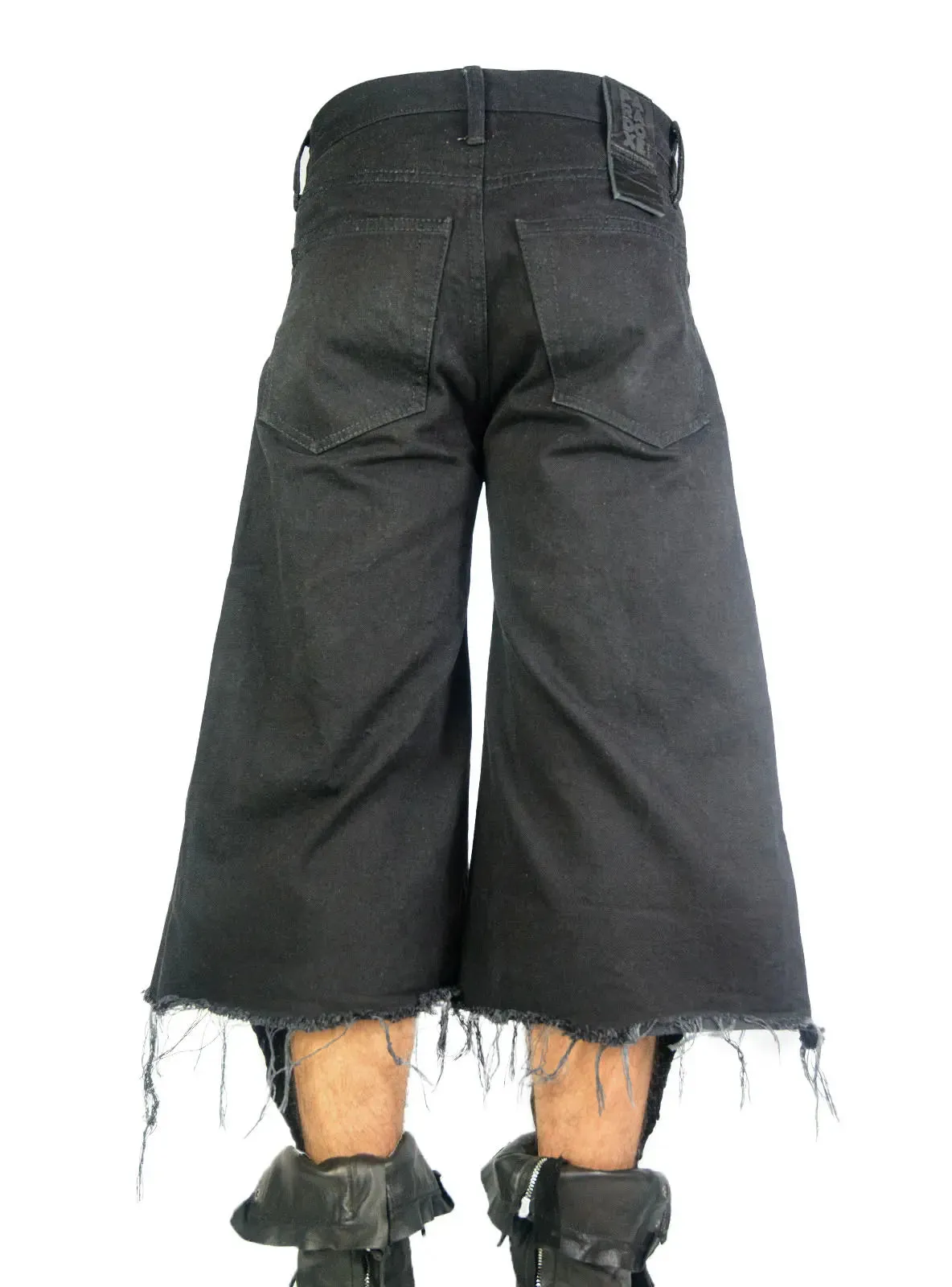 BLACK DENIM SHORTS