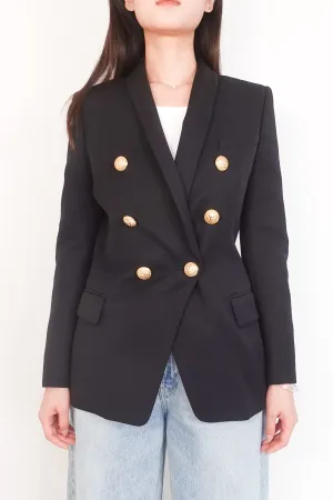 Black double breasted blazer with gold buttons RRP £2k