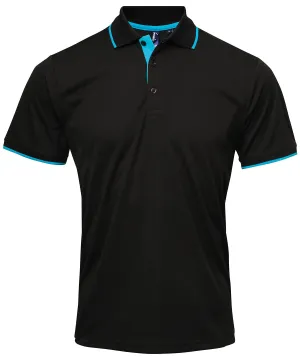 Black/Turquoise - Contrast Coolchecker® polo (C)