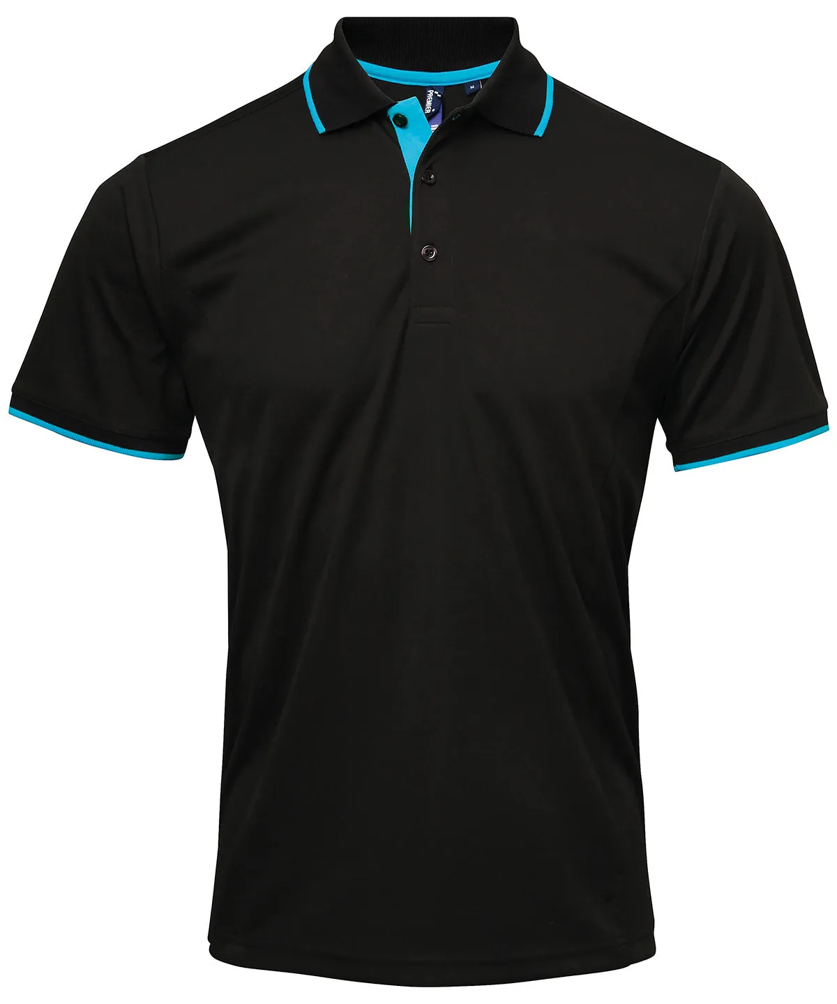 Black/Turquoise - Contrast Coolchecker® polo (C)