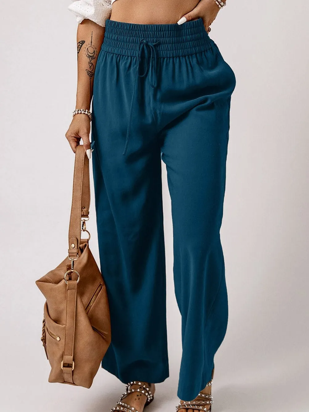 Bohemian Teal Wide Leg Pants