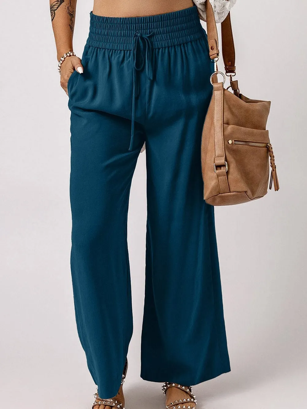 Bohemian Teal Wide Leg Pants