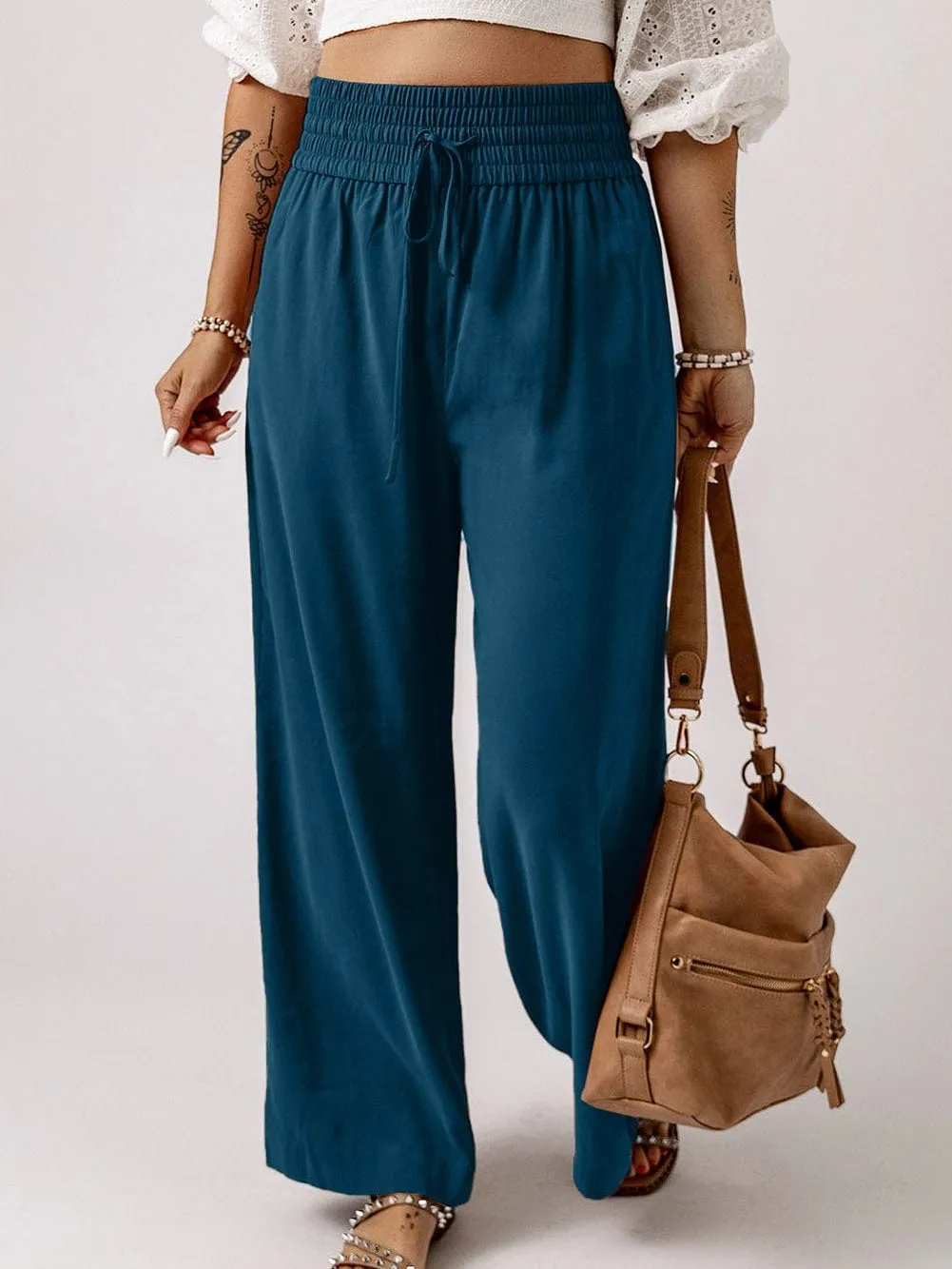 Bohemian Teal Wide Leg Pants