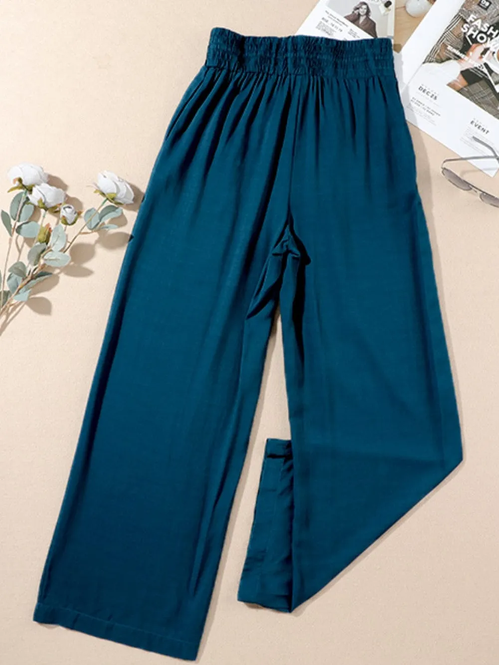 Bohemian Teal Wide Leg Pants