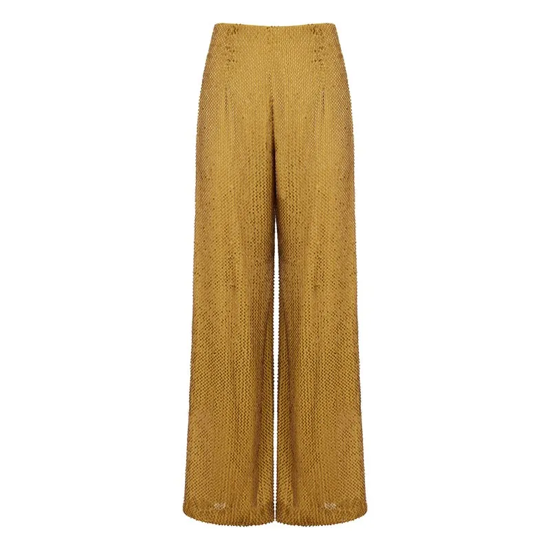 Bugle Bead Wide Leg Pant
