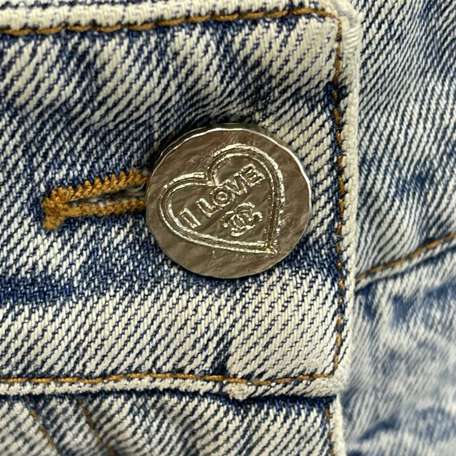 Chanel Excellent Mini Denim Jean Shorts