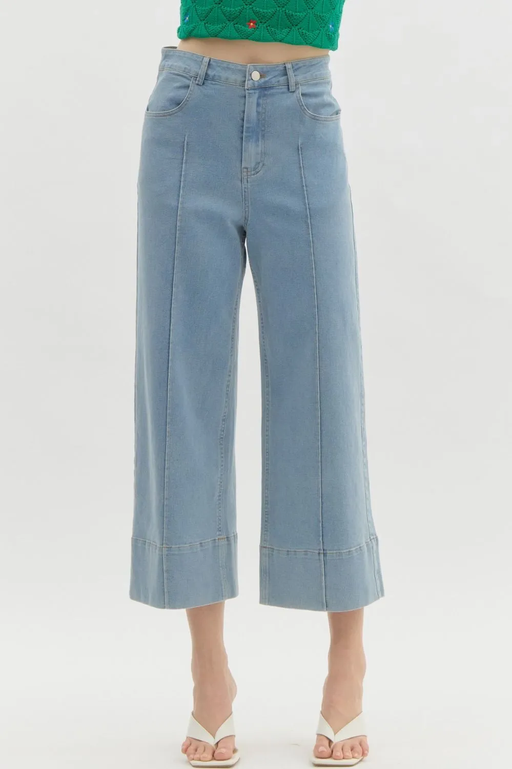 Chic Cuff Wide Leg Pants