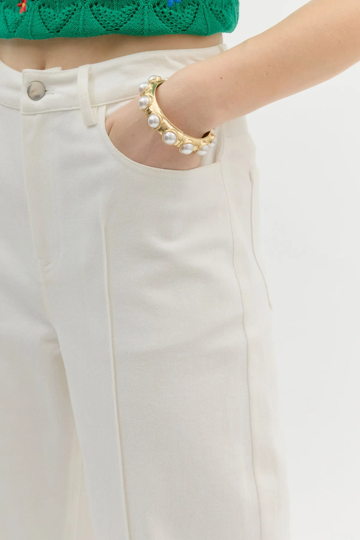 Chic Cuff Wide Leg Pants