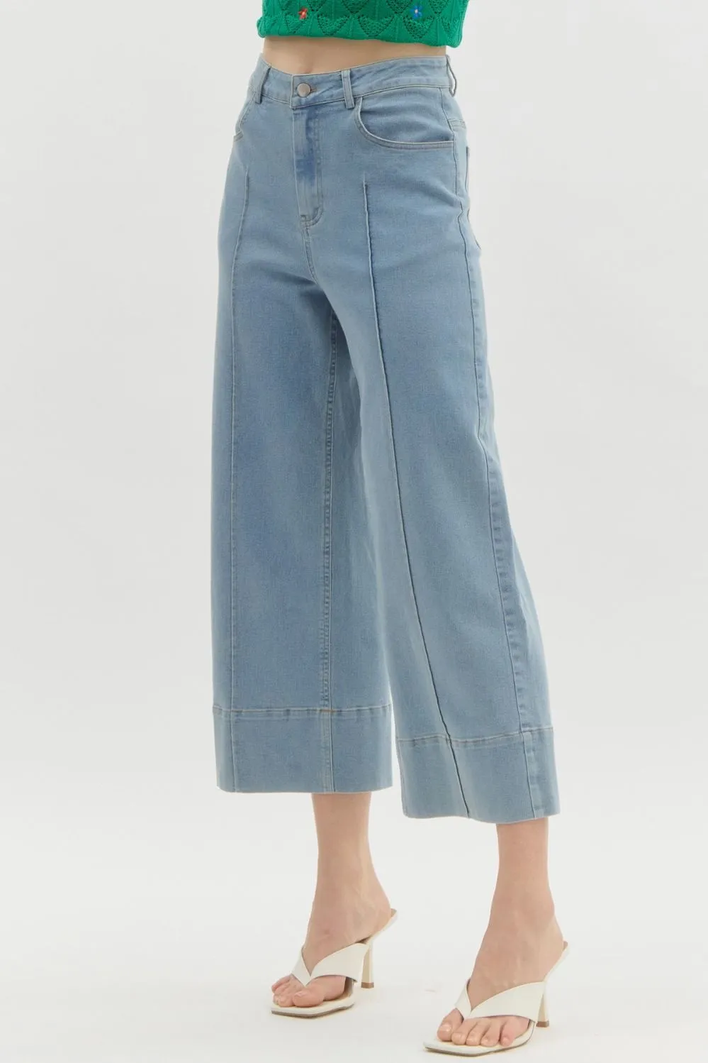 Chic Cuff Wide Leg Pants