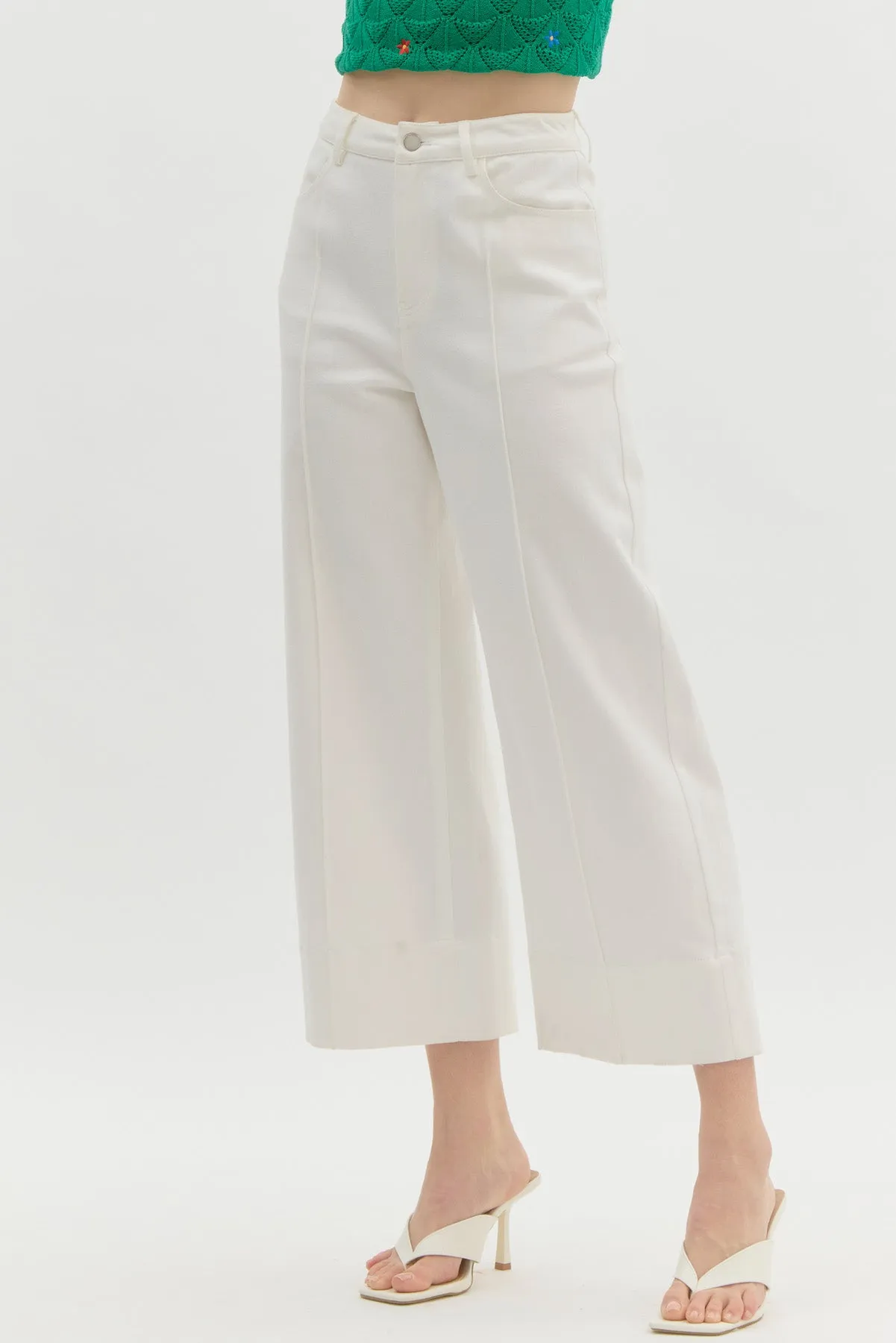 Chic Cuff Wide Leg Pants