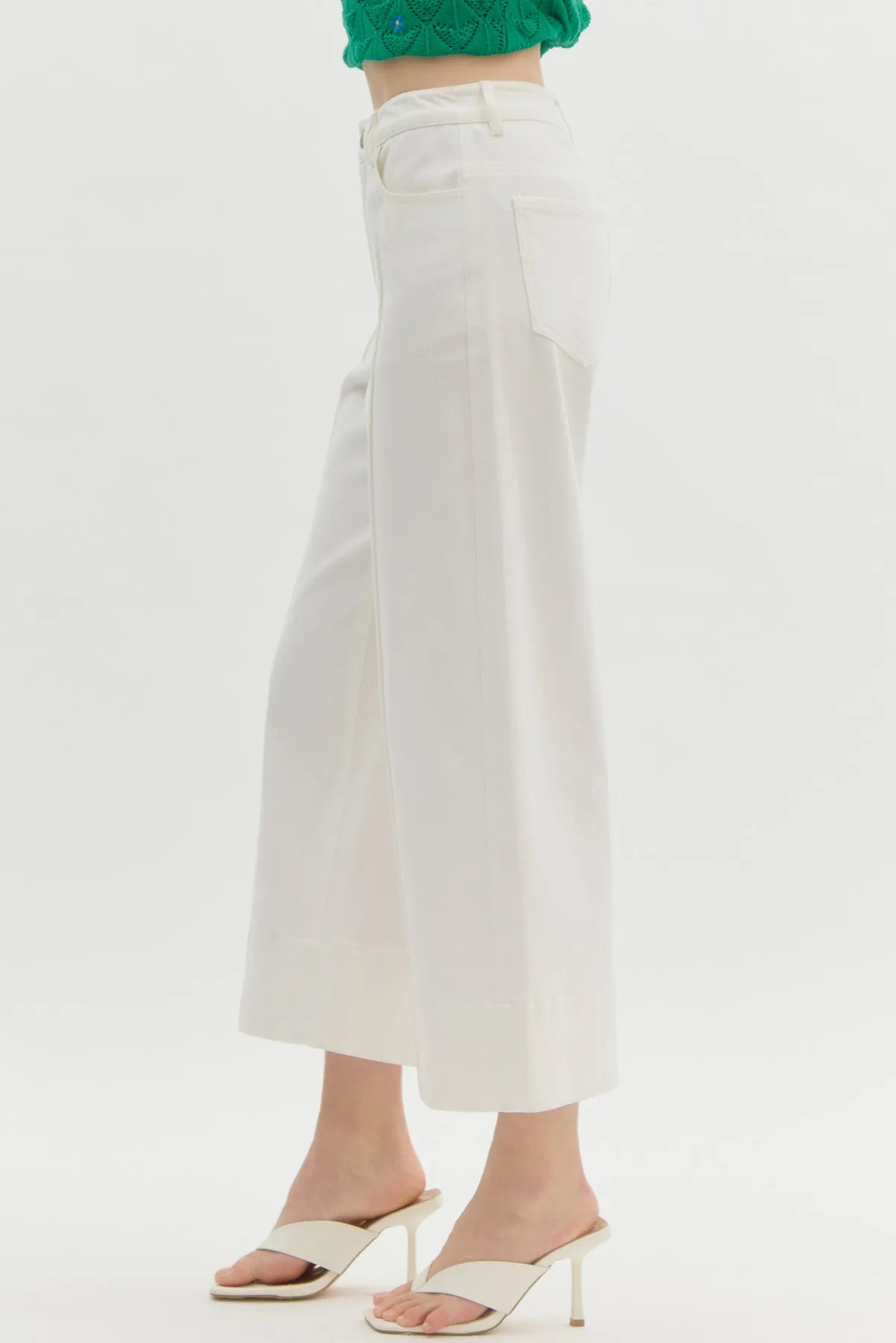 Chic Cuff Wide Leg Pants