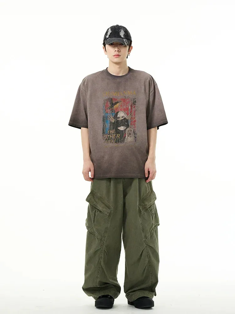 Classic Wide-Leg Straight Workwear Pants