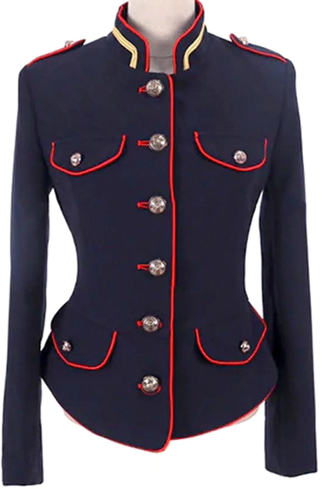 Color-Contrast Military Jacket