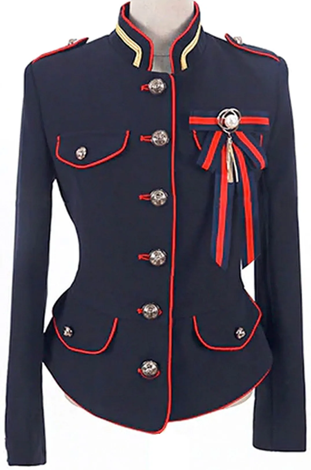 Color-Contrast Military Jacket