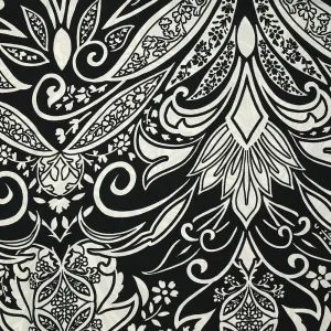 Crêpe de viscose imprimé énergie tribale fond noir
