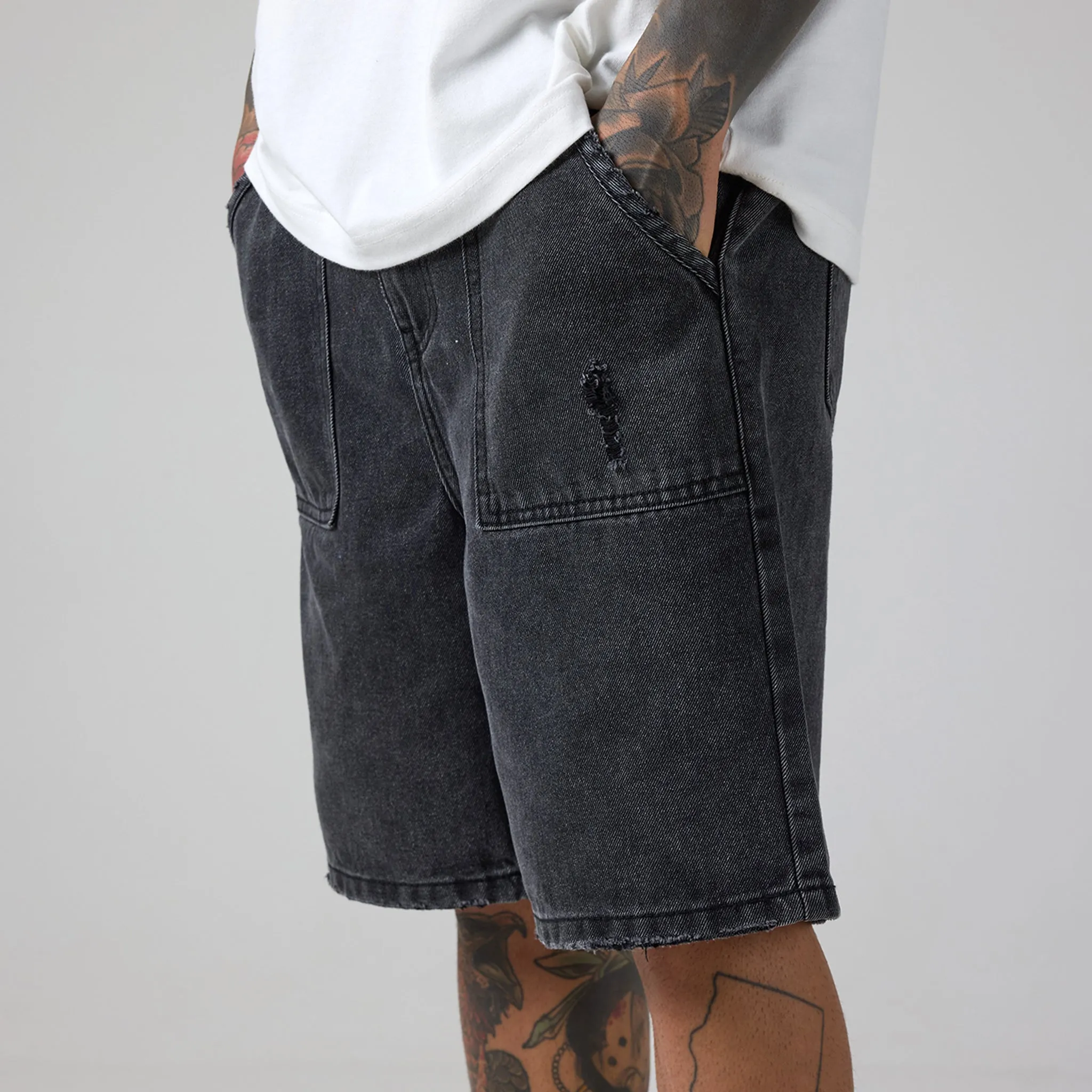 Denim Pocket Short | Washed Black