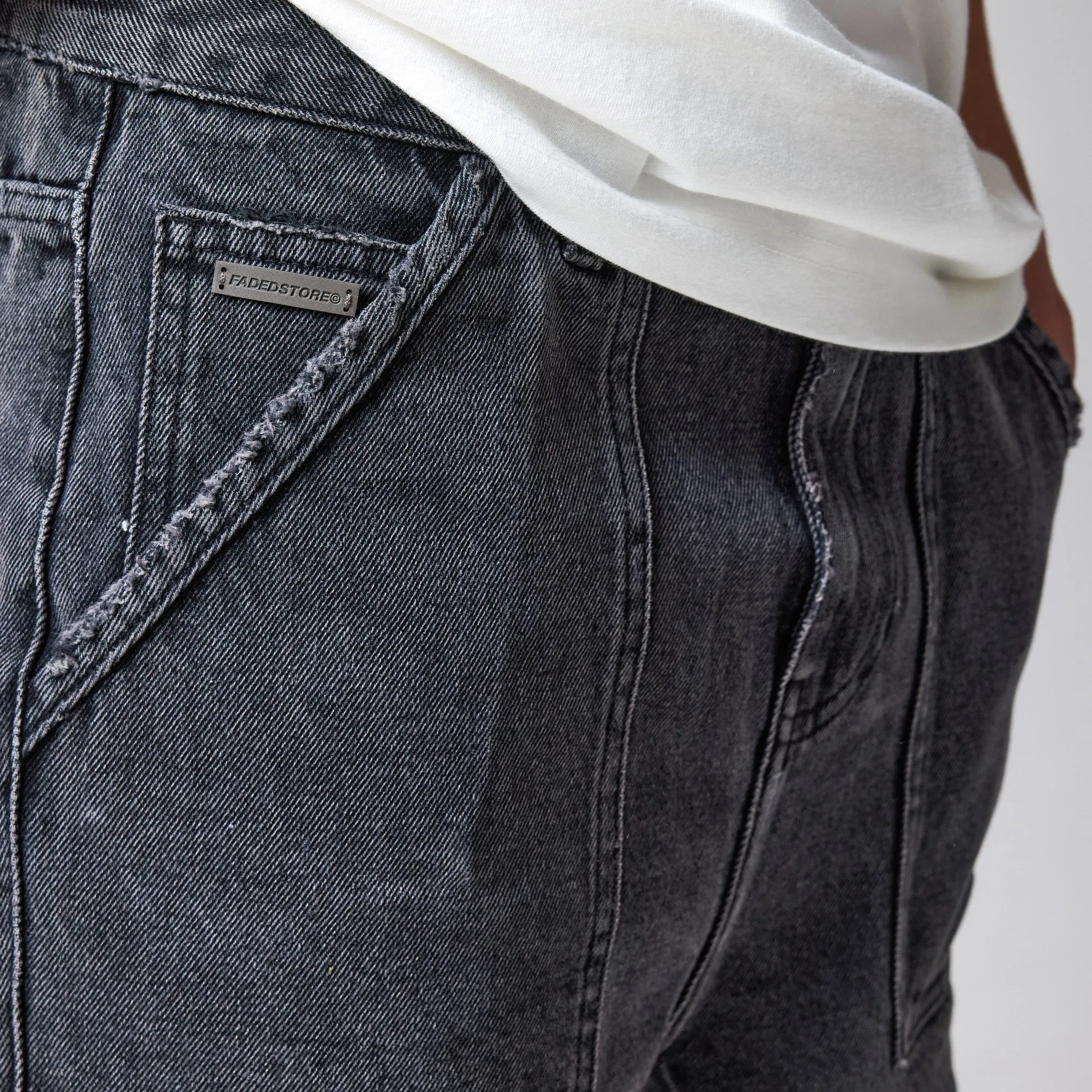 Denim Pocket Short | Washed Black