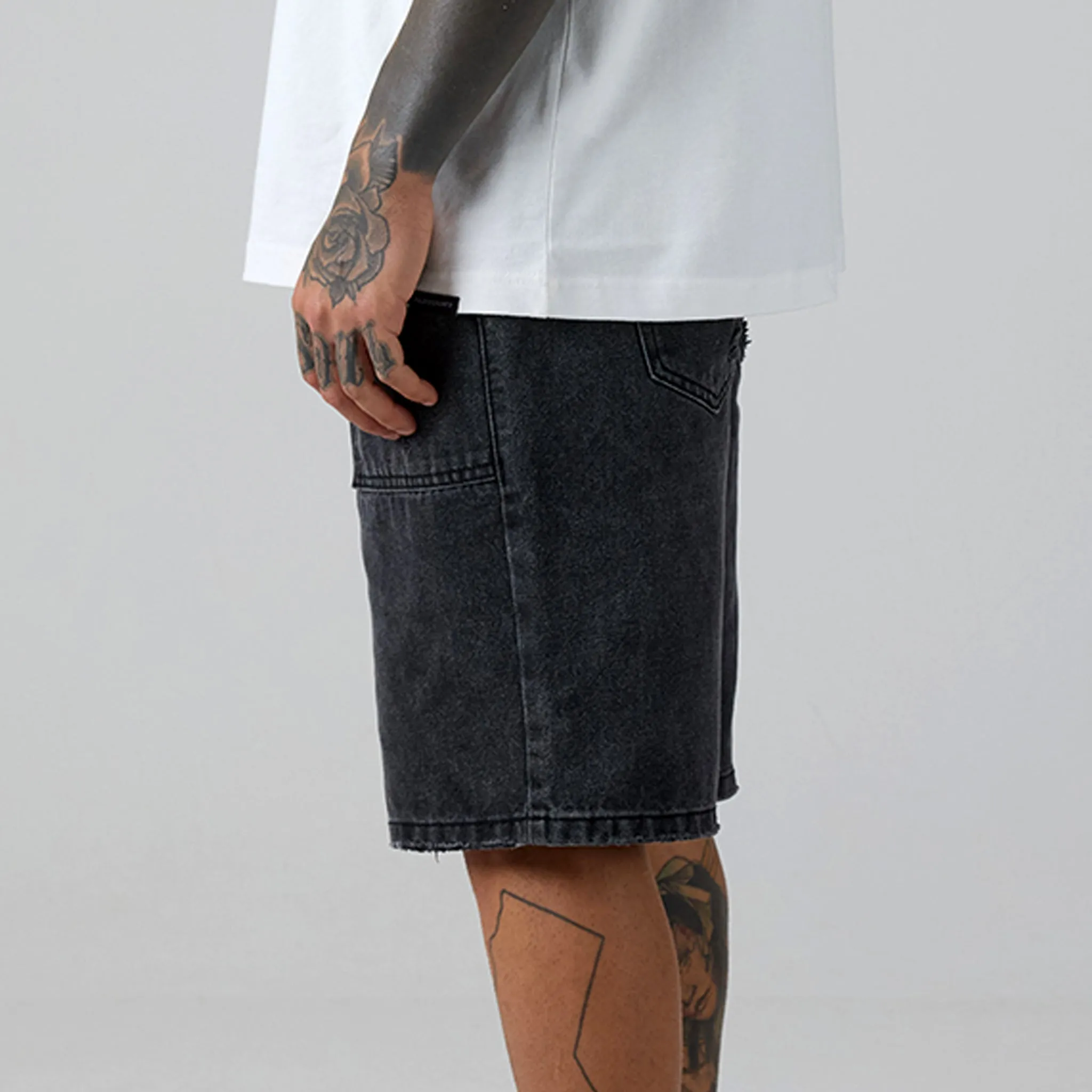 Denim Pocket Short | Washed Black
