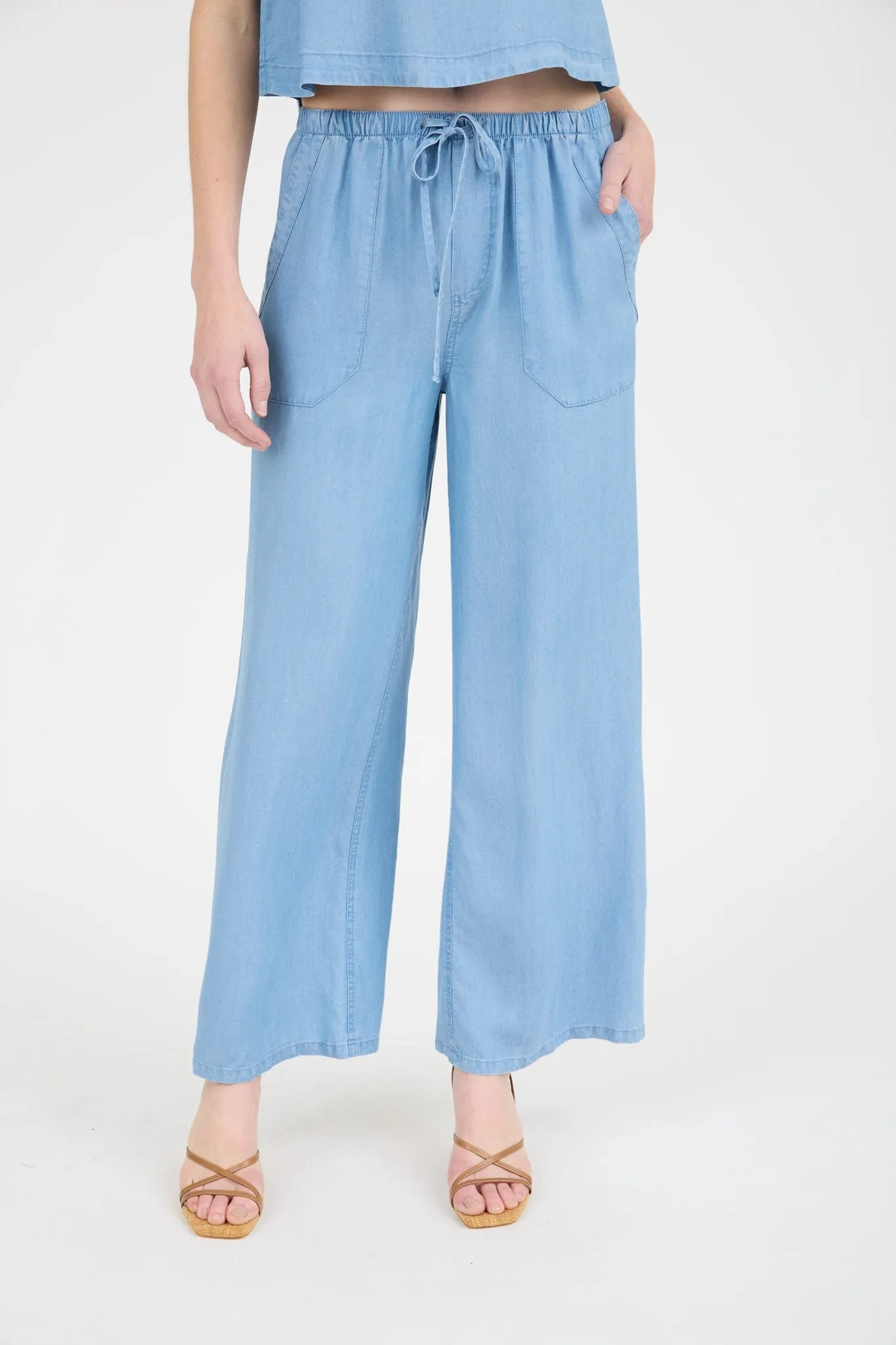Drawstring Wide Leg Pants