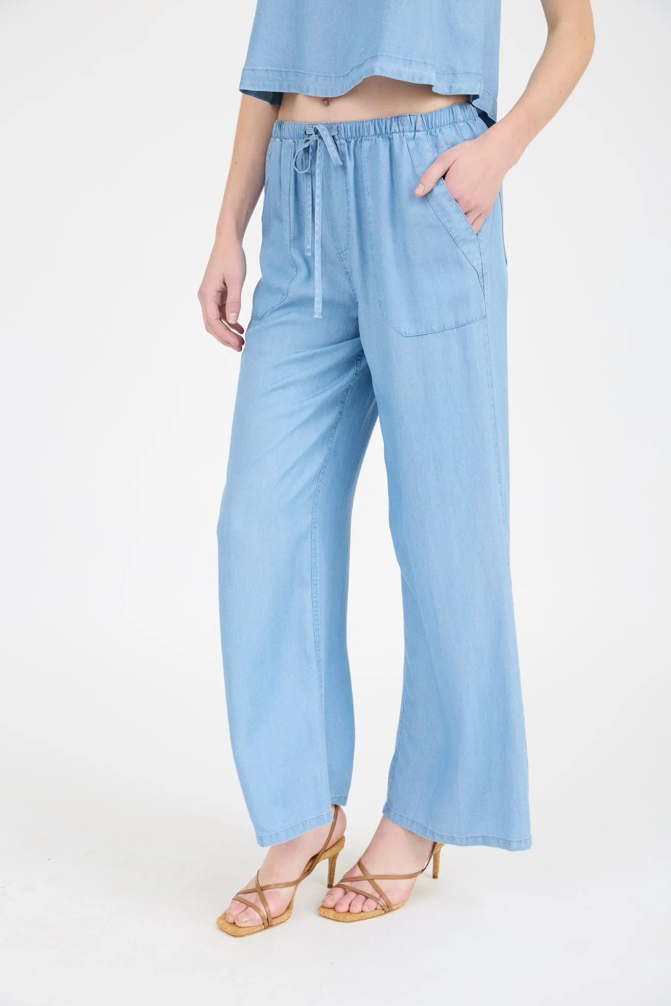 Drawstring Wide Leg Pants