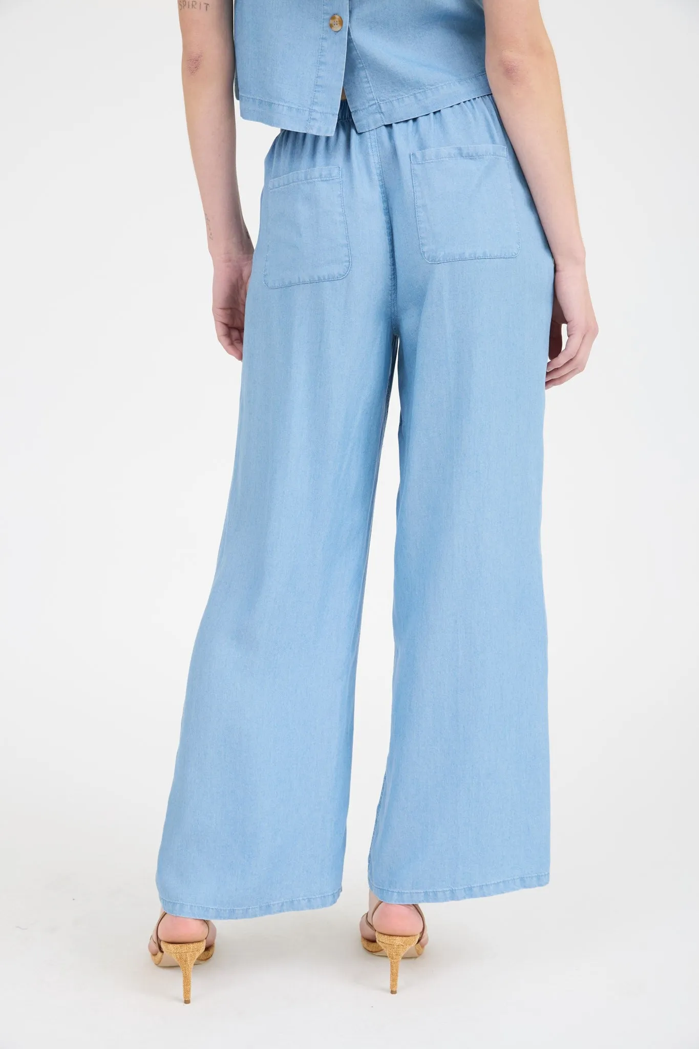 Drawstring Wide Leg Pants