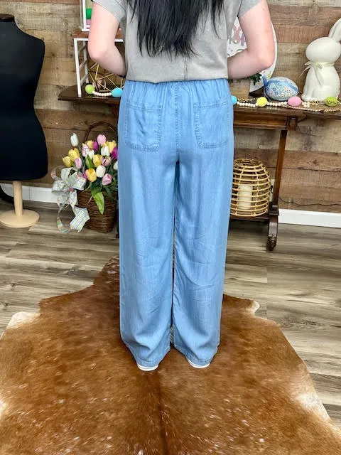Drawstring Wide Leg Pants