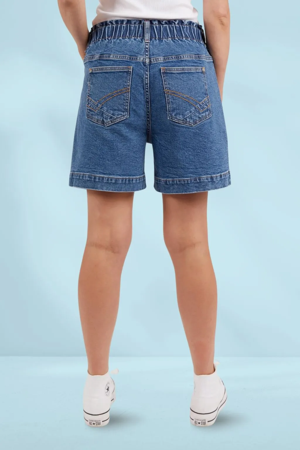 Elm Atlas Denim Shorts Dark Blue Wash