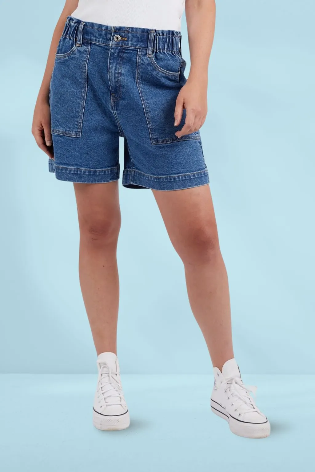 Elm Atlas Denim Shorts Dark Blue Wash