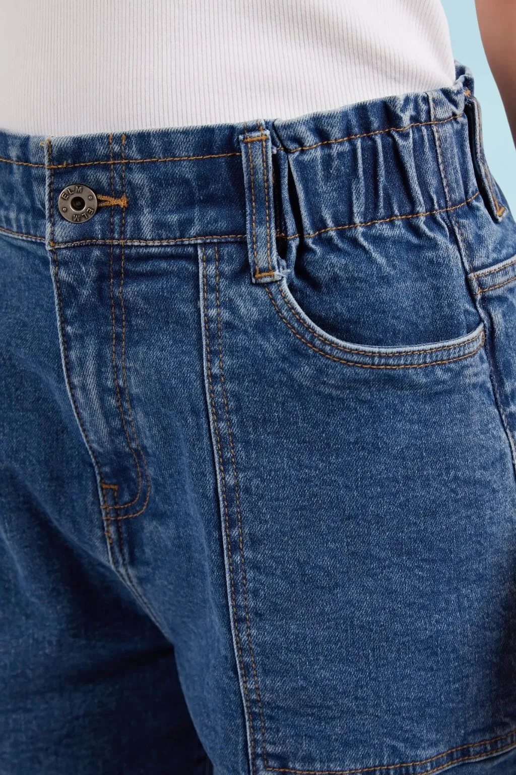 Elm Atlas Denim Shorts Dark Blue Wash