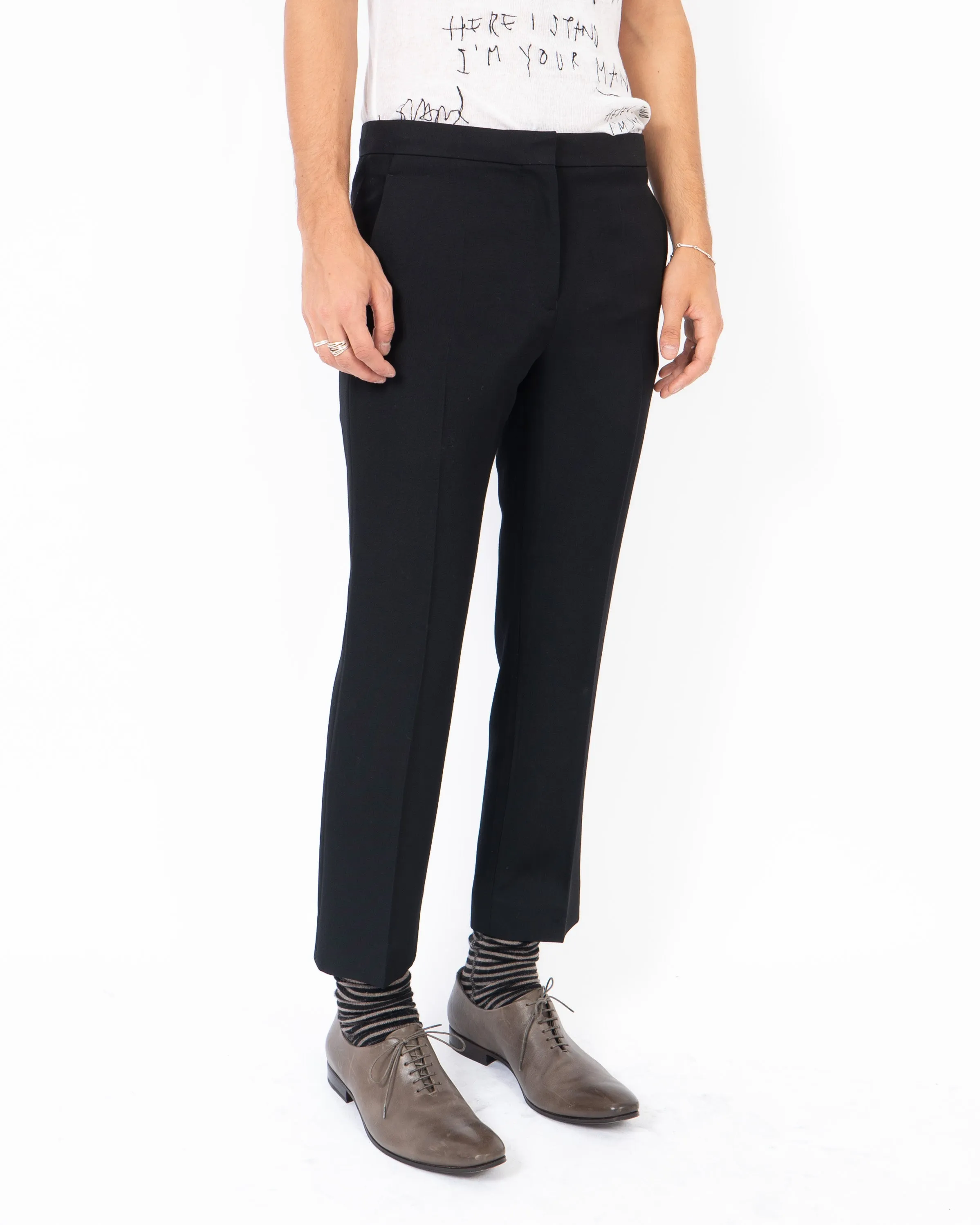 FW17 Black Cropped Wool Trousers
