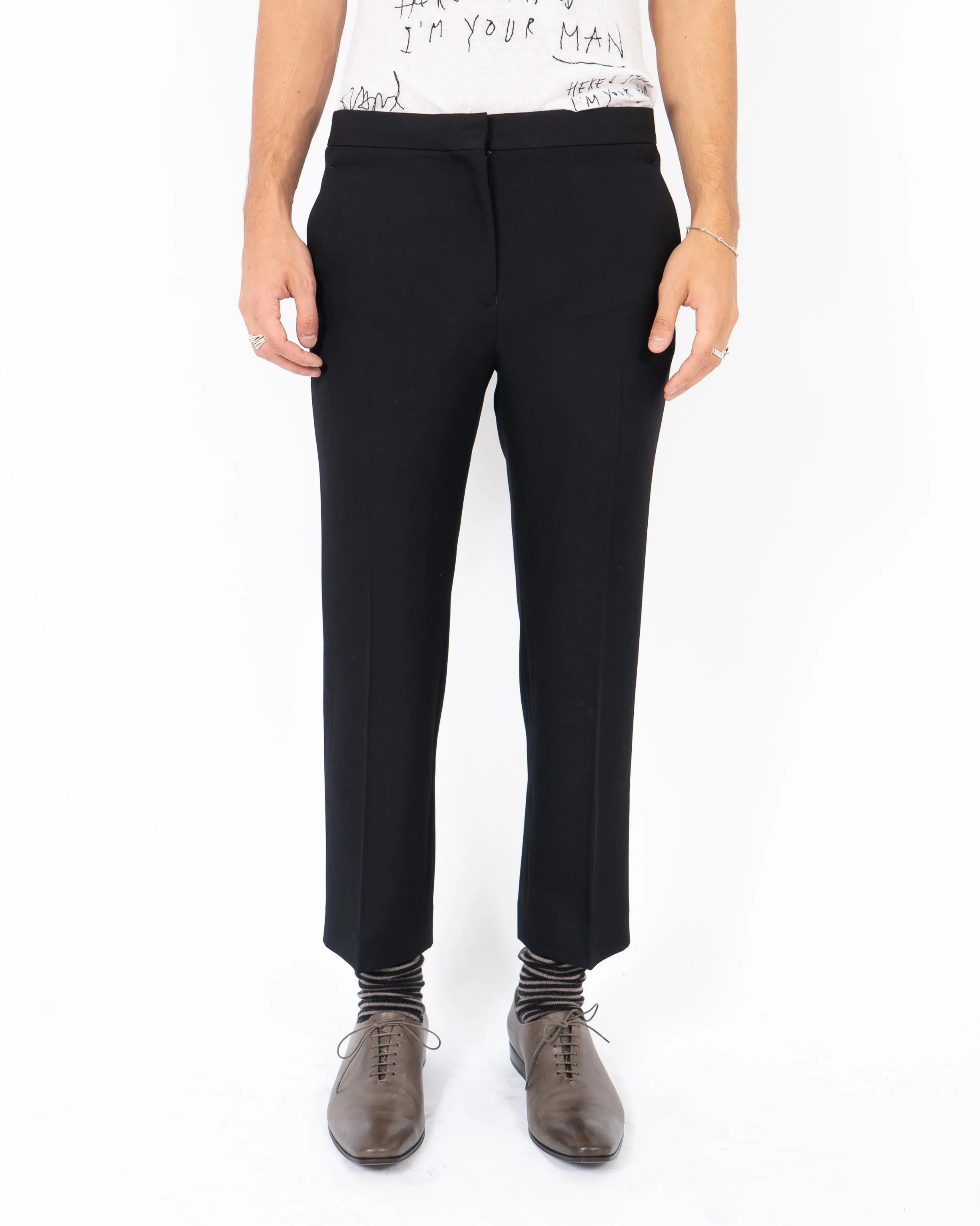 FW17 Black Cropped Wool Trousers