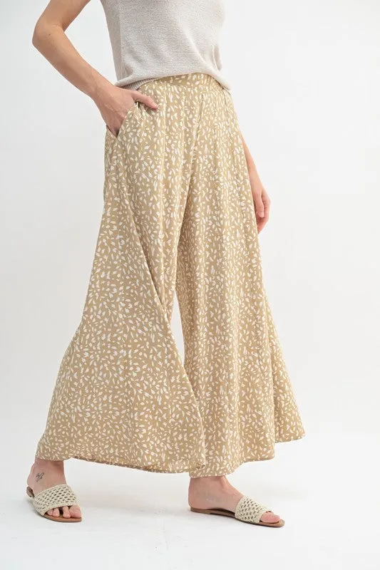 Geo Print Wide Leg Pant