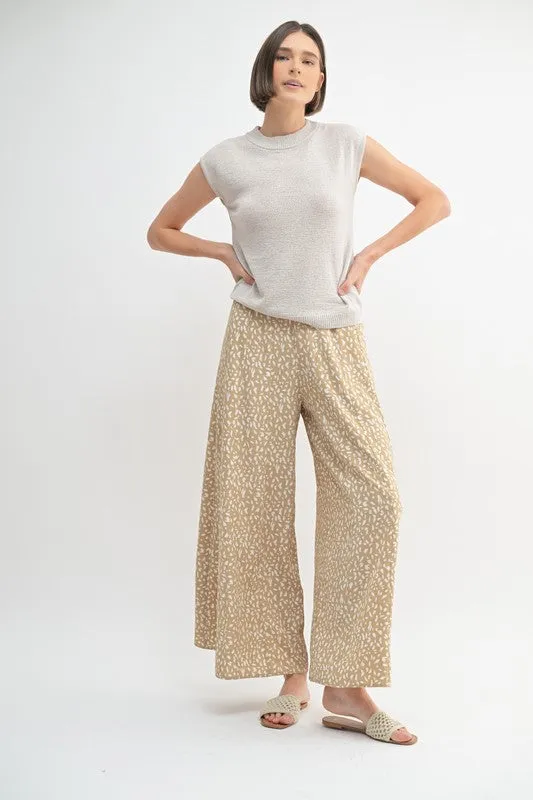 Geo Print Wide Leg Pant