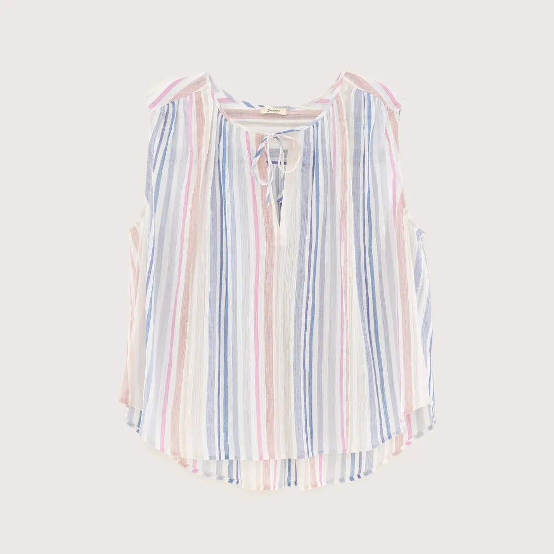 Halison Sleeveless Blouse (Pastel Stripe)