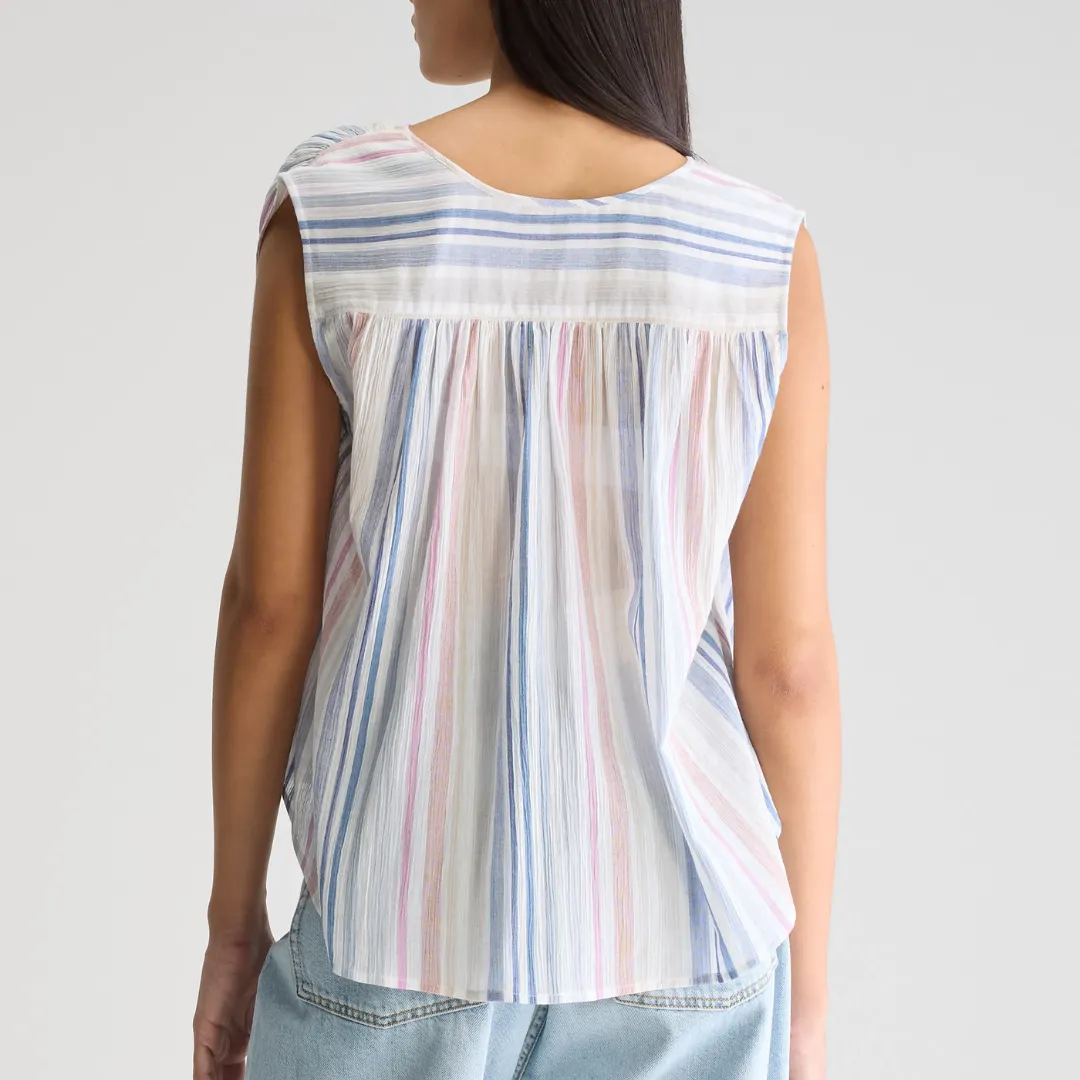 Halison Sleeveless Blouse (Pastel Stripe)