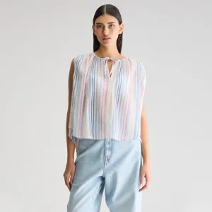 Halison Sleeveless Blouse (Pastel Stripe)