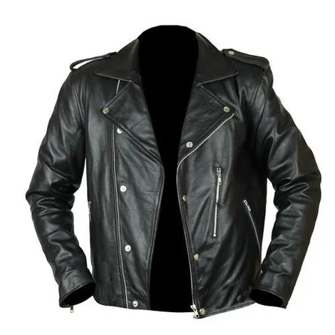 Handmade Men's Biker Style Leather Jacket Worn By David Beckham | David Beckham Handmade Men's Biker Style Leather Jacket