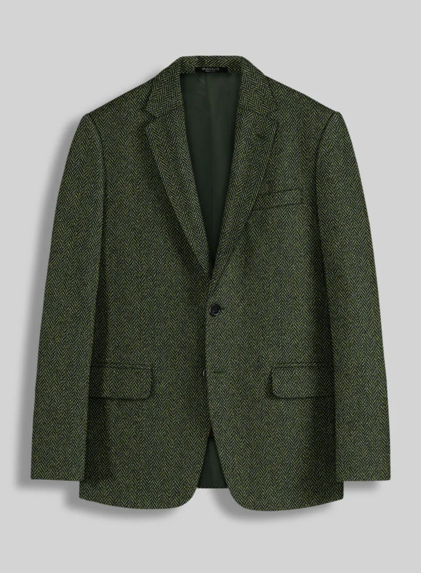 Harris Tweed Forest Green Herringbone Jacket