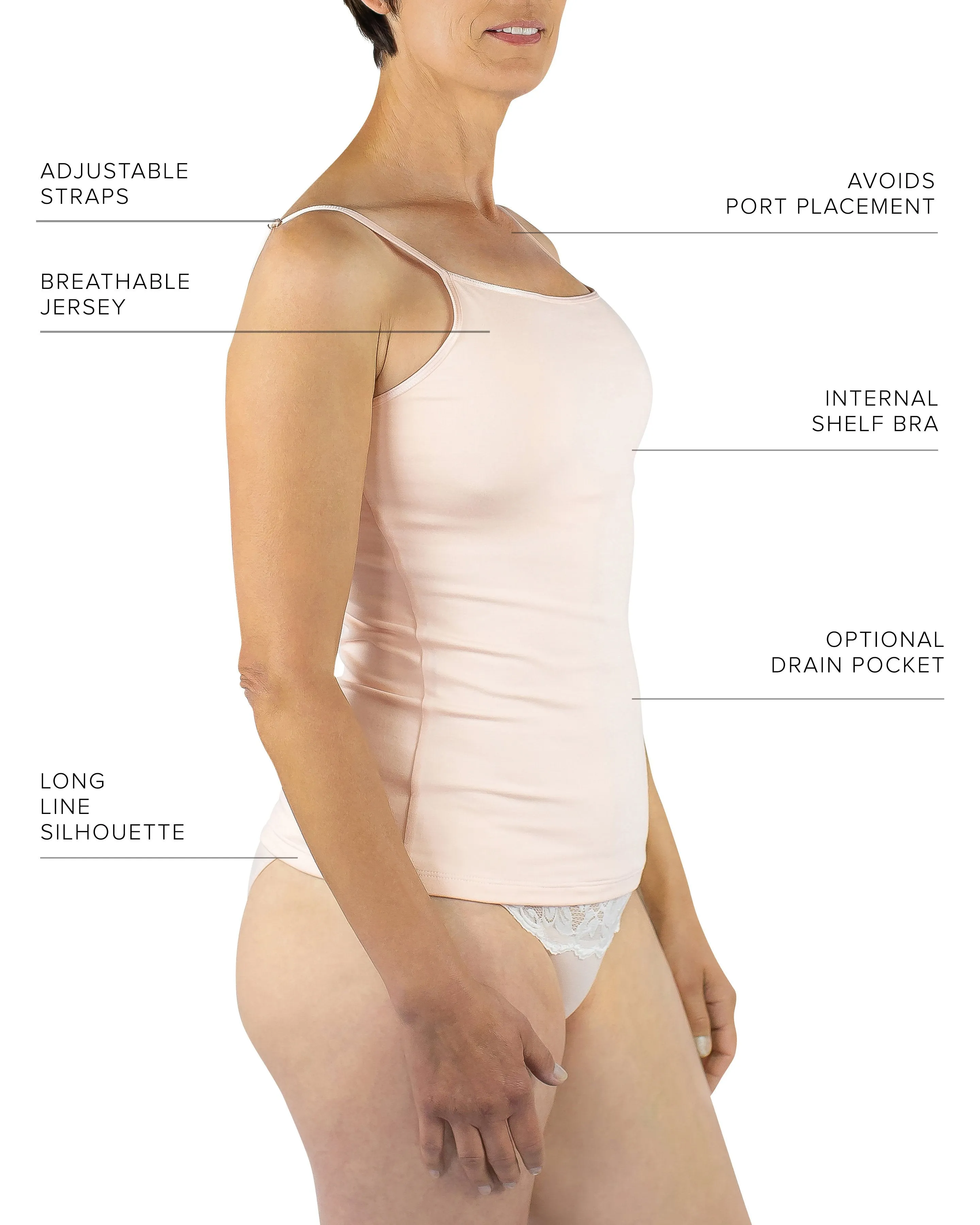 Maia Sustainable Jersey Camisole, Blush