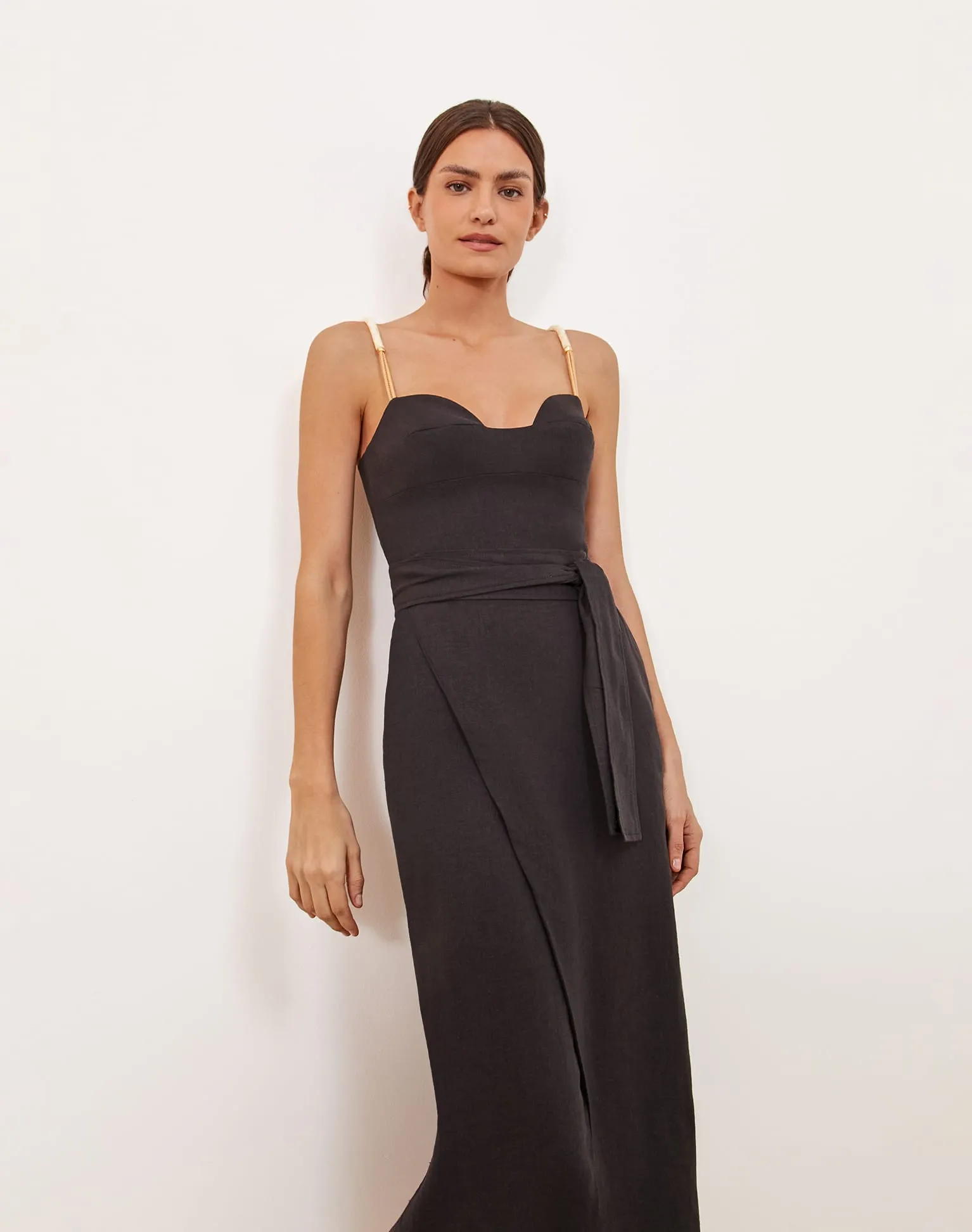 Nila Detail Midi Dress (exchange only) - Black