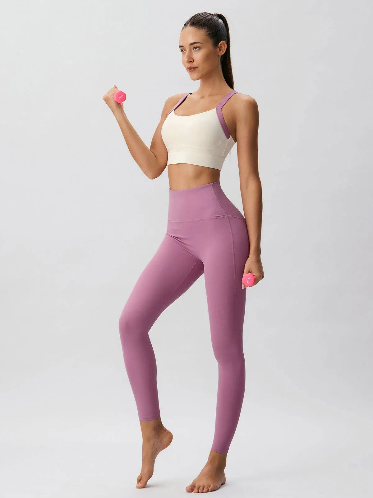 Pink High Waisted Leggings 25”
