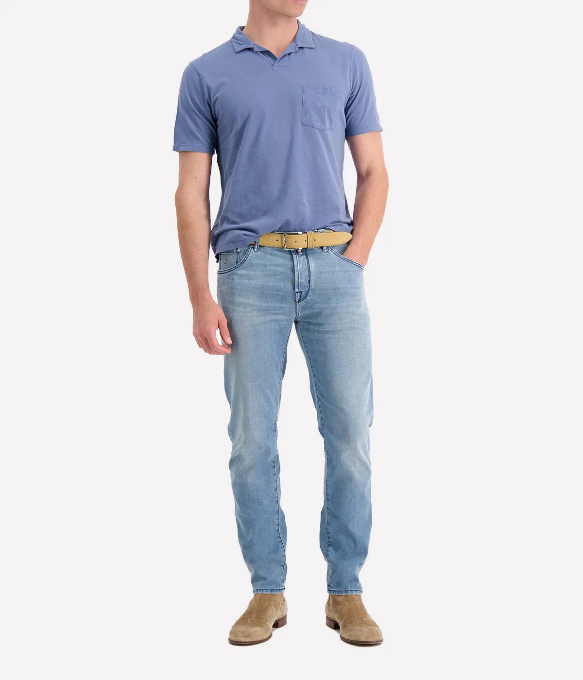 Pique Polo in Horizon Blue
