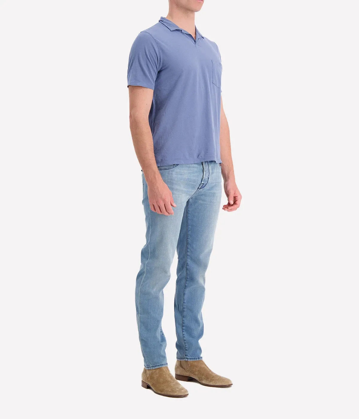 Pique Polo in Horizon Blue