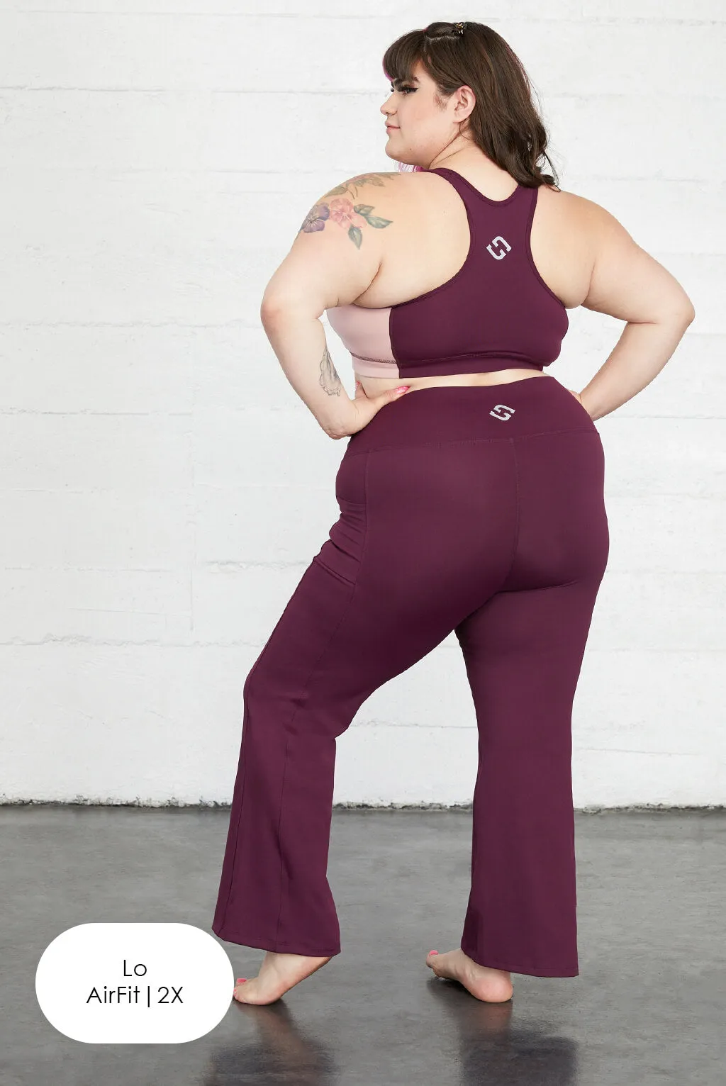 Pocket Flare Leggings - Burgundy - FINAL SALE