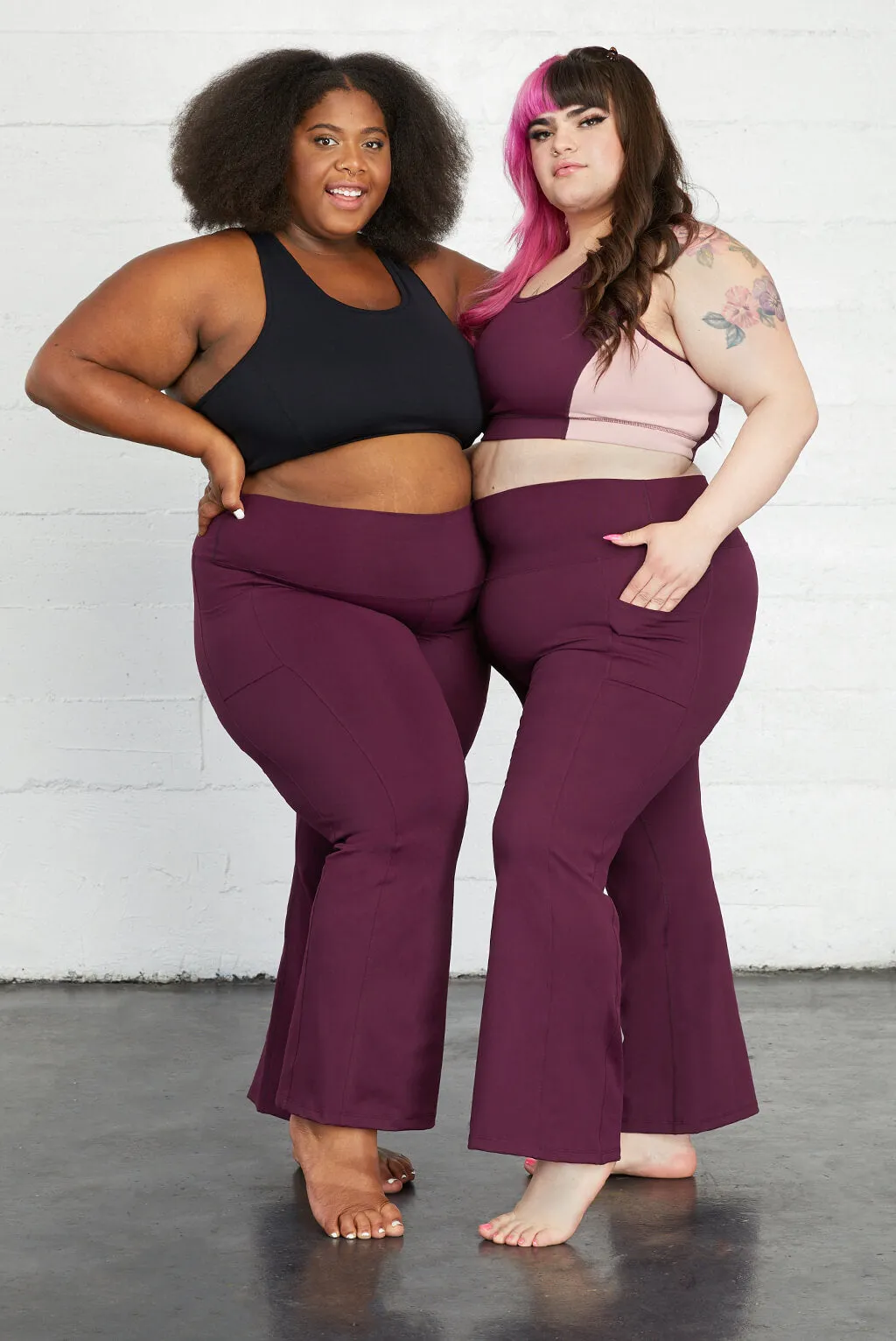Pocket Flare Leggings - Burgundy - FINAL SALE